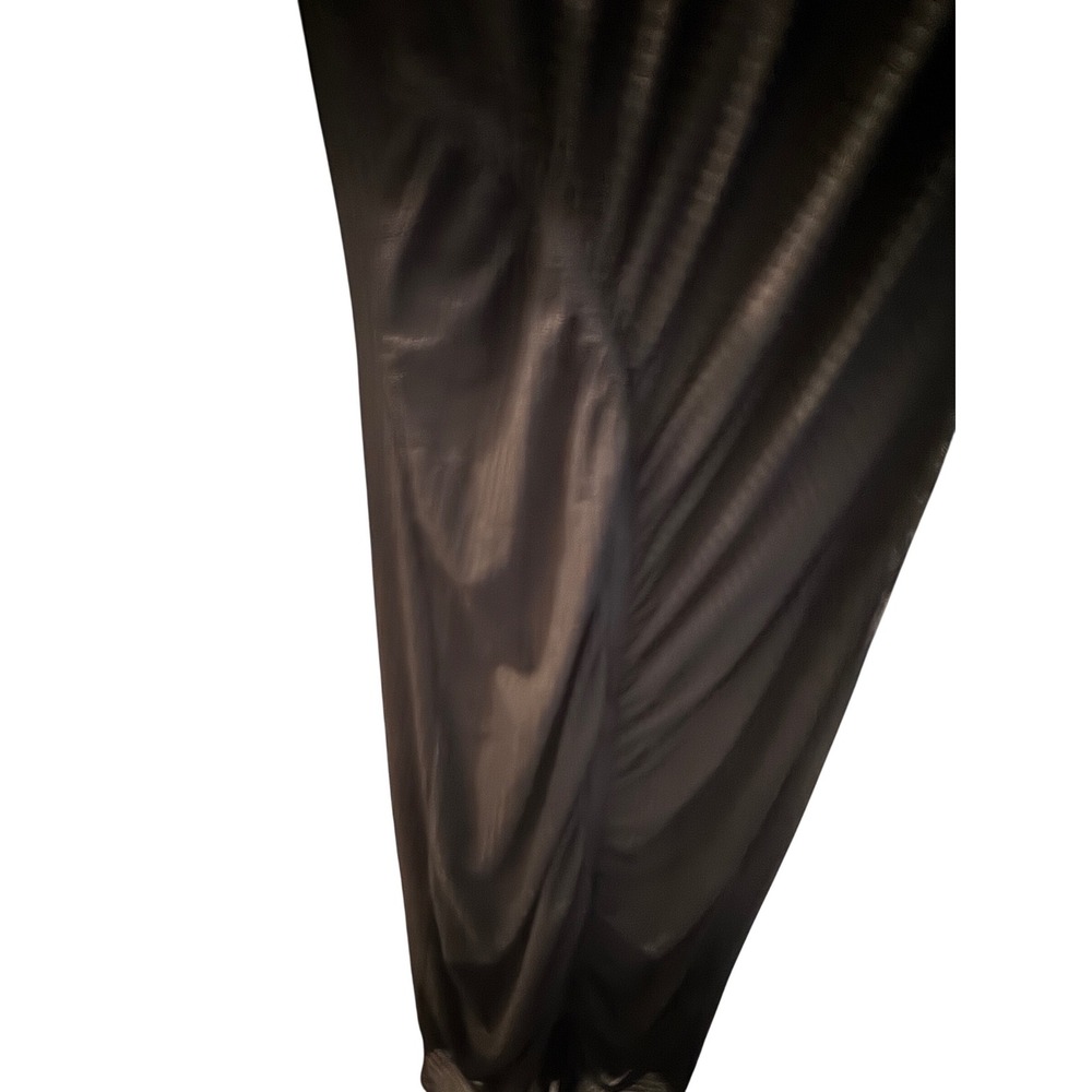 Ted Baker London Black Mesh Ruched Midi Dress Long Sleeve‎ Chevron Size 2 - Picture 3 of 6